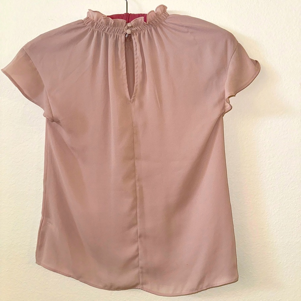Express Blouse Flutter Sleeves in Blush size XS